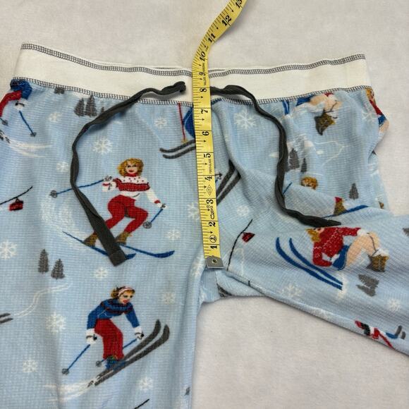 PJ Salvage Retro Ski Girls 2 pc. Vintage Velour Waffle Pajama Set Blue Size L - Picture 12 of 14